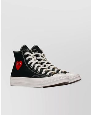 COMME DES GARÇONS PLAY Low Top Canvas Sneakers With Heart Motif - White