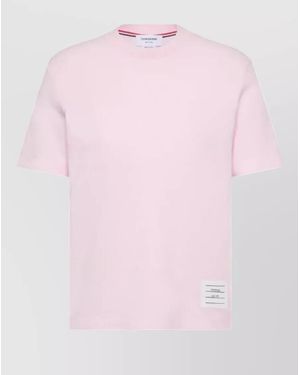 Thom Browne Striped Cotton Short-Sleeve T-Shirt - Pink