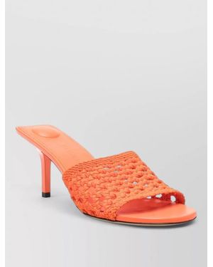 Jacquemus Woven Open Toe Stiletto Heel Mules - Pink