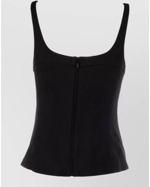 Genny Sleeveless Top Scoop Neckline Fitted Cut - Black