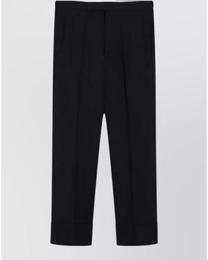 Prada Tailored Pants Button Detail Pleated Front - Blue