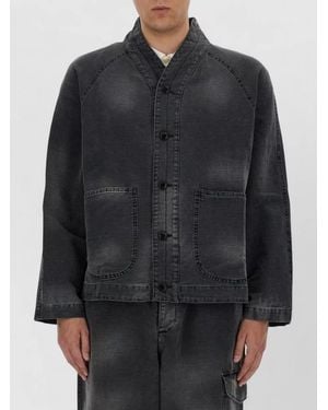 YMC Erkin Jacket Long Sleeves Front Pockets - Black