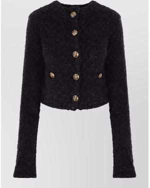 Balenciaga Cropped Cotton Jacket - Black