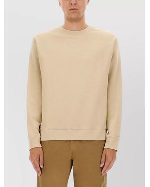 A.P.C. Timeless Crewneck Sweater With Ribbed Details - Natural