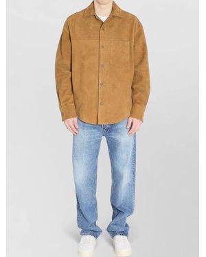 Ami Paris Suede Oversized Shirt - Blue