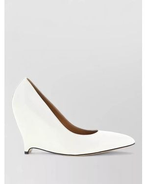 Maison Margiela Pointed Toe Court Shoes Seam Detailing Wedge Heel - White