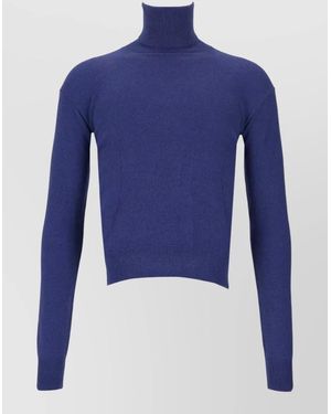 Saint Laurent Cashmere Turtleneck Jumper Long Sleeves - Blue