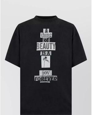 Balenciaga Printed Cotton T-Shirt - Black