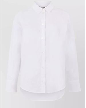 Max Mara Cotton Tailored Shirt Long Sleeves - White