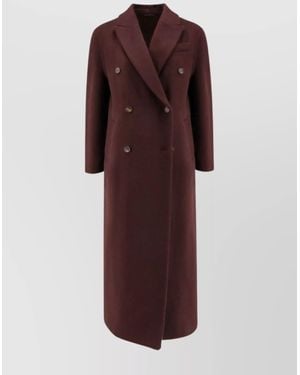 Brunello Cucinelli Cashmere Double-Breasted Coat - Purple