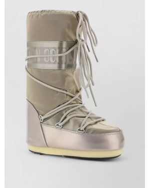 Moon Boot Icon High Top Waterproof Boots Rubber Sole - Grey