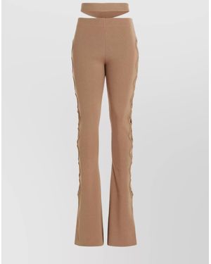 ANDREADAMO Cutout Flared Pants - Natural