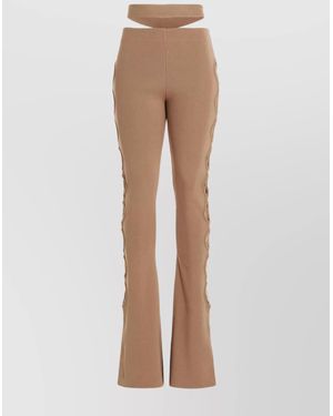 ANDREADAMO Cutout Flared Trousers - Natural