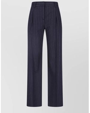 Lardini Cashmere Straight-Leg Tailored Trousers - Blue