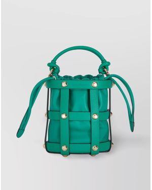 Ferragamo Bucket Shape Handbags-Tone Hardware - Green