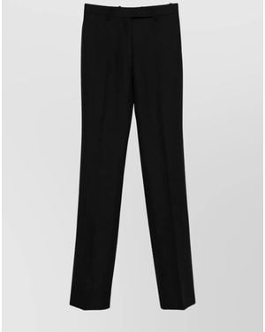 Tom Ford Virgin Wool Herringbone Tailored Straight-Leg Trousers - Black