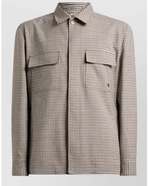 Etro Checked Shirt Jacket Chest Pockets Long Sleeves - Gray