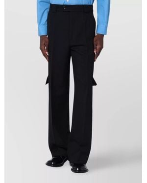NAMACHEKO Cotton Wide-Leg Cargo Trousers - Blue