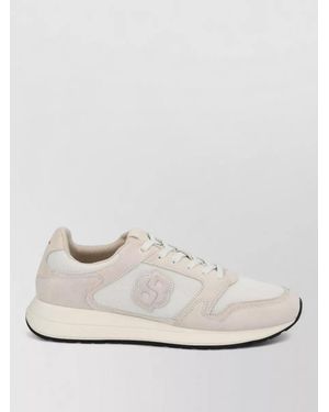 BOSS Leather Low-Top Trainers - Natural