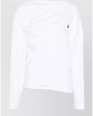 Vivienne Westwood Asymmetric Neck Long Sleeve Shoulder Top - White
