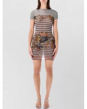 Jean Paul Gaultier Marinière Mesh Mini Dress - Multicolour
