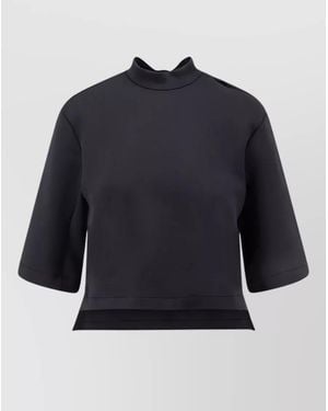 Moncler Genius Asymmetric Short-Sleeve Crew-Neck Top - Blue