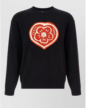 KENZO Boke Heart Cotton Wool Knit Jumper - Blue