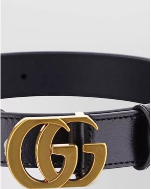Gucci Leather Slim Belt - Black
