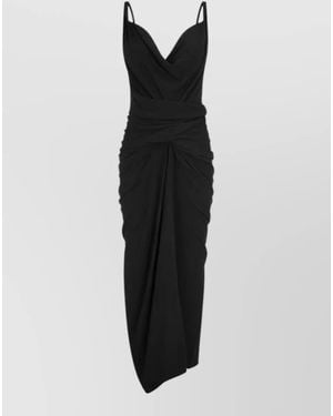 Rick Owens Draped Midi Dress - Black