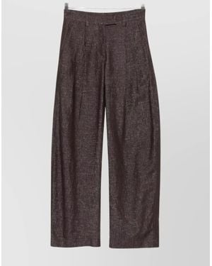 パンツ Brunello Cucinelli Trousers With Lurex Effect Brunello Cucinelli Cotton Lurex English Ribbed Straight-Leg