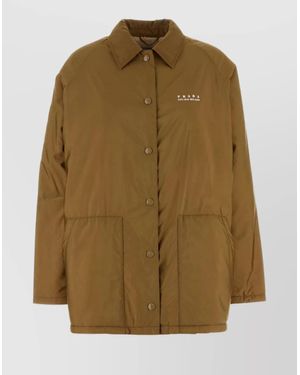 Prada Re-Nylon Jacket Collared Neck - Natural