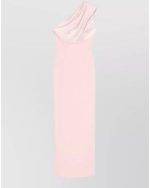 Solace London Gracie One Shoulder Draped Maxi Dress - Pink