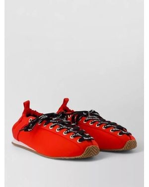 Ganni Lace Up Sporty Ballerinas Synthetic - Red