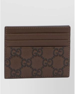 Gucci Leather Card Holder - Brown