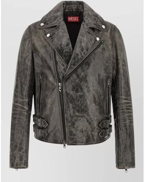 DIESEL Leather Biker Jacket - Black