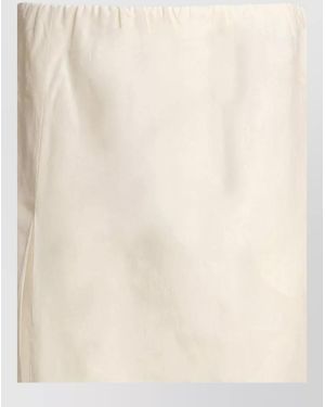 Loulou de Saison Midi Skirt Side Slit Design - Natural
