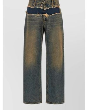Maison Margiela Distressed Straight-Leg Denim Jeans - Green