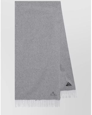 Loro Piana Cashmere Scarf Fringed Edges - Gray