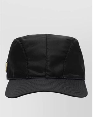 Prada Curved Brim Baseball Cap Structured Design - Black