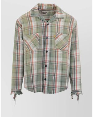 GALLERY DEPT. Cotton Checked Long-Sleeve Shirt - Grey