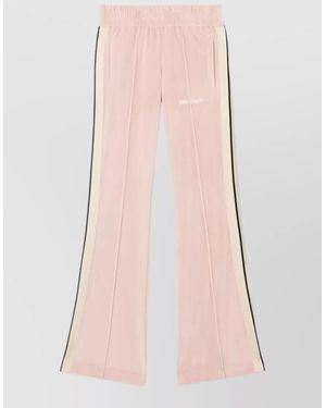 Palm Angels Chenille Track Trousers Flared Leg Stripes - Pink