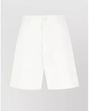 DSquared² Wool Blend Pleated Knee-Length Bermuda Shorts - White