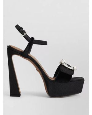 Dolce & Gabbana Platform Sandals High Heel Fabric Calfskin - Black