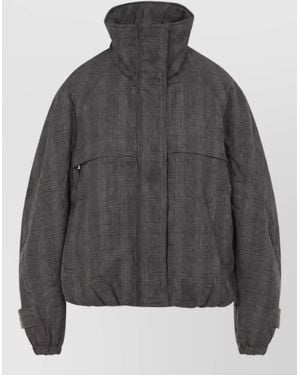 Acne Studios Checked Parka Coat - Grey