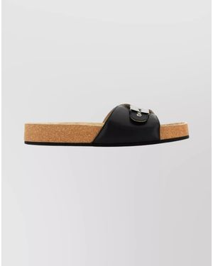 Balenciaga Calf Leather Flat Sandals - Multicolour