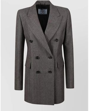 Prada Pinstripe Suit Jacket - Black