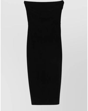 Norma Kamali Strapless Fitted Midi Length Dress - Black