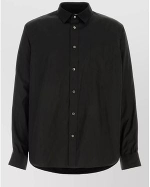Sacai Cotton Poplin And Oxford Shirt - Black