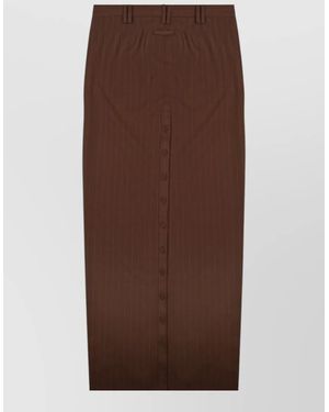 Jean Paul Gaultier High-Waisted Midi Skirt - Brown