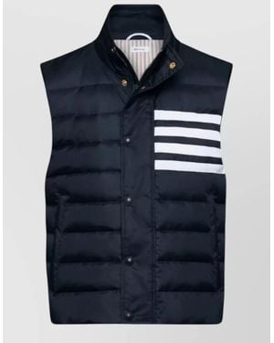 Thom Browne Downfill 4 Bar Vest Shiny Ripstop - Blue